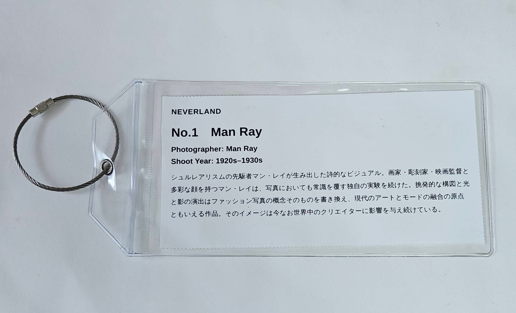 NEVERLANDのヴィンテージTシャツに付く解説タグ