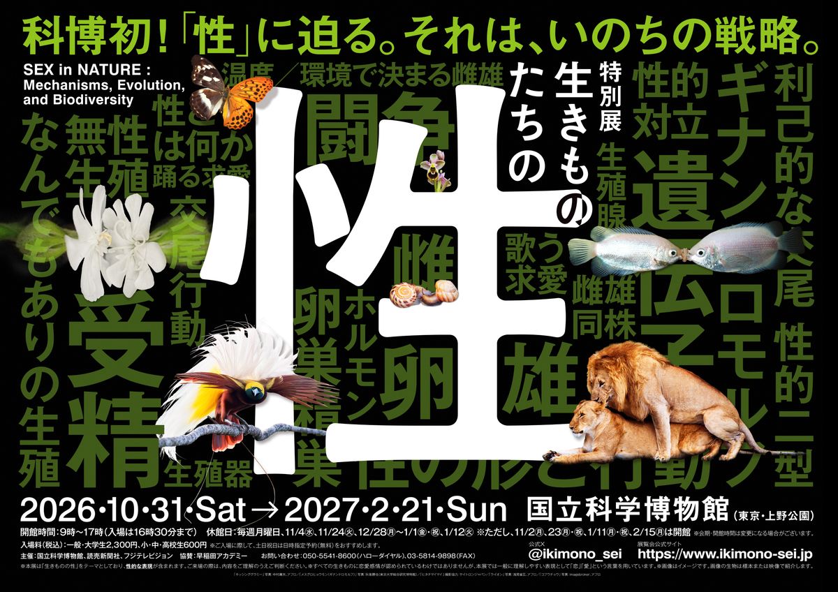 特別展「生きものたちの性」のメインビジュアル