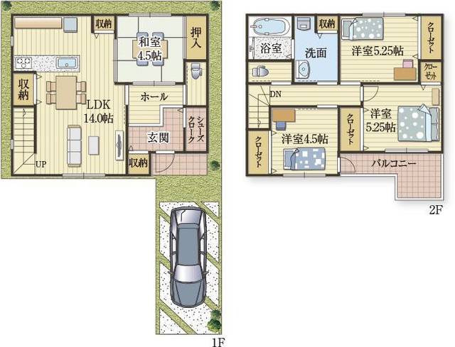 限られた敷地で実現する充実生活|間取りコレクション|大阪市・東淀川区・鶴見区、東大阪市で新築一戸建て、不動産のことならハウスパートナーへ (41717)