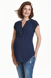 MAMA 半袖ブラウス: プリント柄のブラウス。エアリ...