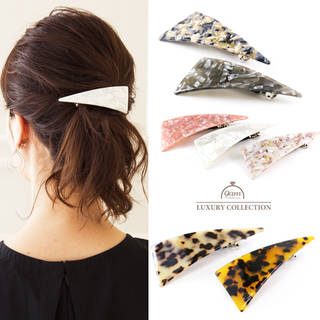 バレッタ　べっ甲　シンプル　三角　プレゼント　ギフト。...