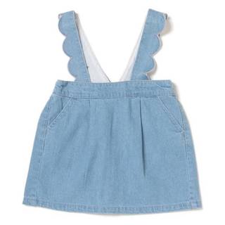 キュートなスカラップカットをほどこした、サスペンダーつ...