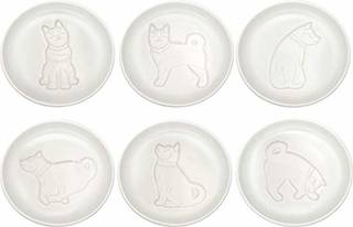 Amazon|アルタ イヌ醤油皿 ホワイト 直径9cm ZZ000143 6個セット|小皿 オンライン通販 (122320)