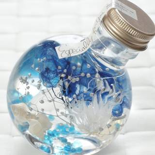 Amazon|ハーバリウム 丸ボトル (マリンブルー)|プリザーブドフラワー オンライン通販 (122540)