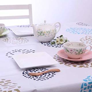 Amazon｜北欧 柄 テーブル クロス 防水 撥水 加工 済 選べる サイズ キッチン ダイニング インテリア (マルチサークル柄 137×180cm)｜テーブルクロス オンライン通販 (135474)