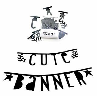 Amazon | バナー ガーランド ブラック 約23cm×15cm×2.5cm | 紙吹雪・飾り・クラッカー | ホビー (135805)