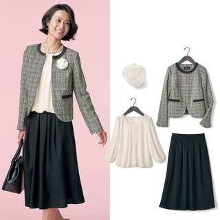 女性らしいアイテムを合わせで上品な優しげママに。洗える...