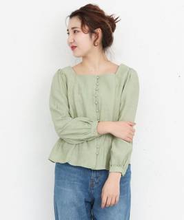 KBF+　スクエアーネックボタンブラウス | ケービーエフ(KBF) - MAGASEEK (138488)