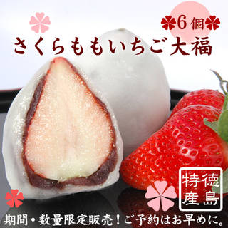 【楽天市場】さくらももいちご大福6入(季節限定 徳島佐那河内村の特産高級桃苺):徳島県物産センター (138773)
