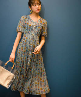 フラワーストライプワンピース | [公式]アンデミュウ（Andemiu）通販 (139319)