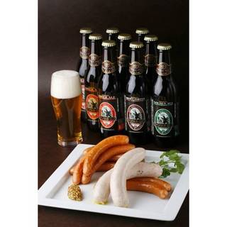【 日本一ウインナー & 金賞地ビール飲み比べセット B (4-5人向) 】 厚木ハム ソーセージ 地ビール おつまみセット  (141507)