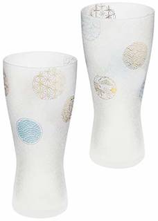 アデリア ビールグラス 310ml 丸紋 ビールグラスM ペアセット プレミアムニッポン 日本製 S-6212｜タンブラー オンライン通販 (141809)