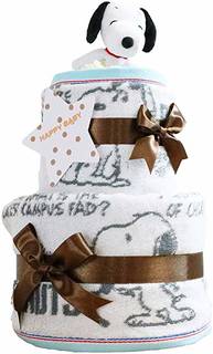 Amazon | スヌーピー(snoopy) 出産祝い 2段 おむつケーキ 今治タオル (149749)