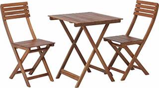 Amazon | 不二貿易 ガーデン3点セット テーブル×1 チェア×2 ブラウン 79444 | ガーデン用テーブル (151613)