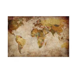 Amazon｜レモンツリーART　世界地図 ポスター　アンティーク風世界地図　アンティークマップ　壁飾り　絵画　写真　インテリアファブリック 印刷布製　おしゃれ インテリア ヴィンテージマップ　ワールドマップ （90cm*60cm）｜モダン・コンテンポラリー オンライン通販 (162270)
