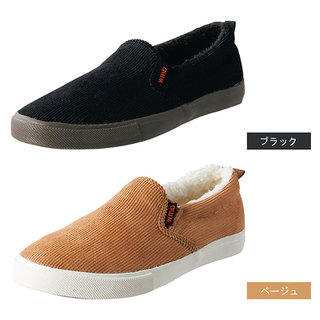 秋冬 裏ボア仕様のスリッポン 裏ボア仕様だから暖かく履...