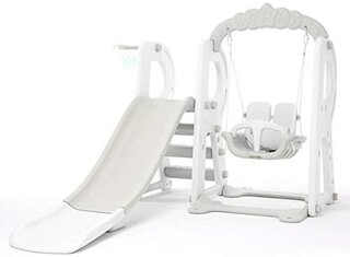 Amazon | NEW すべり台 ブランコ セット 室内 遊具 ボール付き ホワイト | ジャングルジム・ブランコ | おもちゃ (179218)