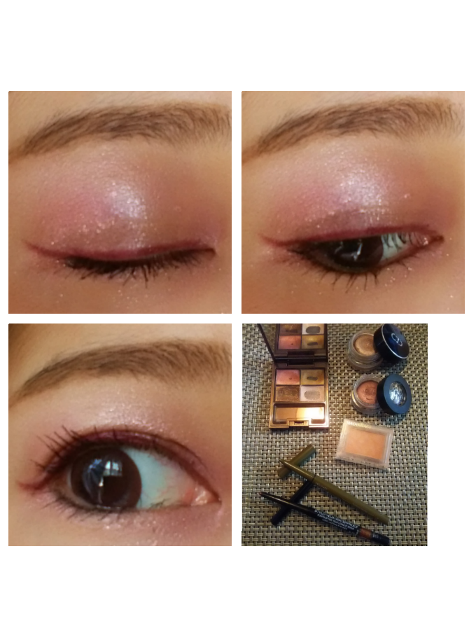 ピンクラインメイク（自撮り）