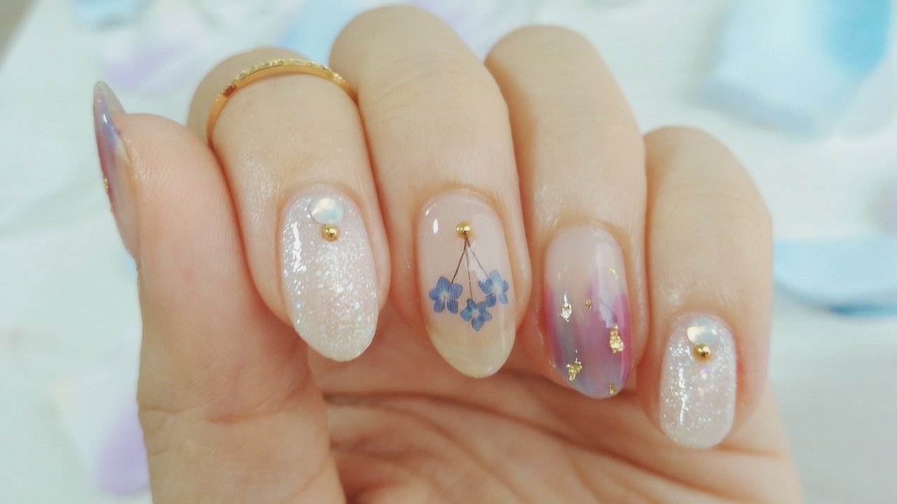 しずく浴衣ネイル