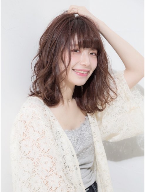 毛先カール前髪