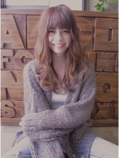 たっぷりレイヤー モーブピンクロング