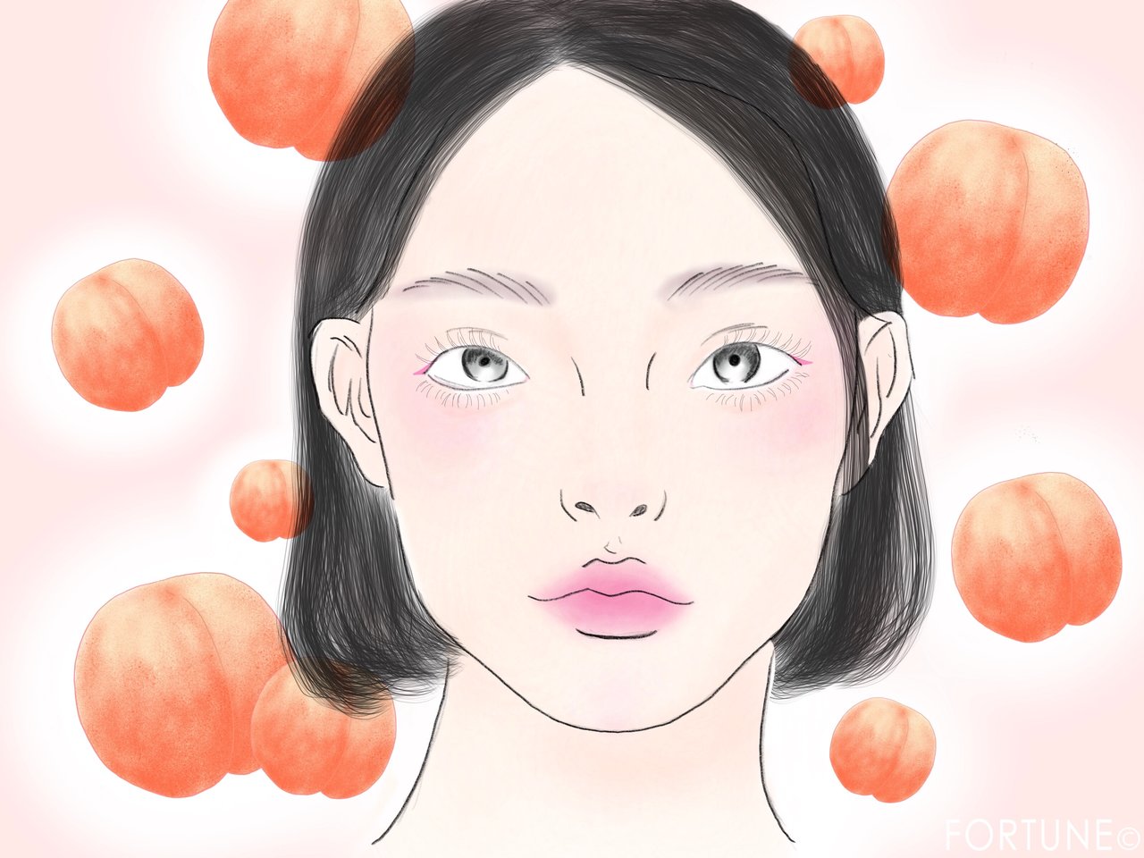 2018　トレンドメイク　ピンク　桃メイク　ウサギメイク　モテ