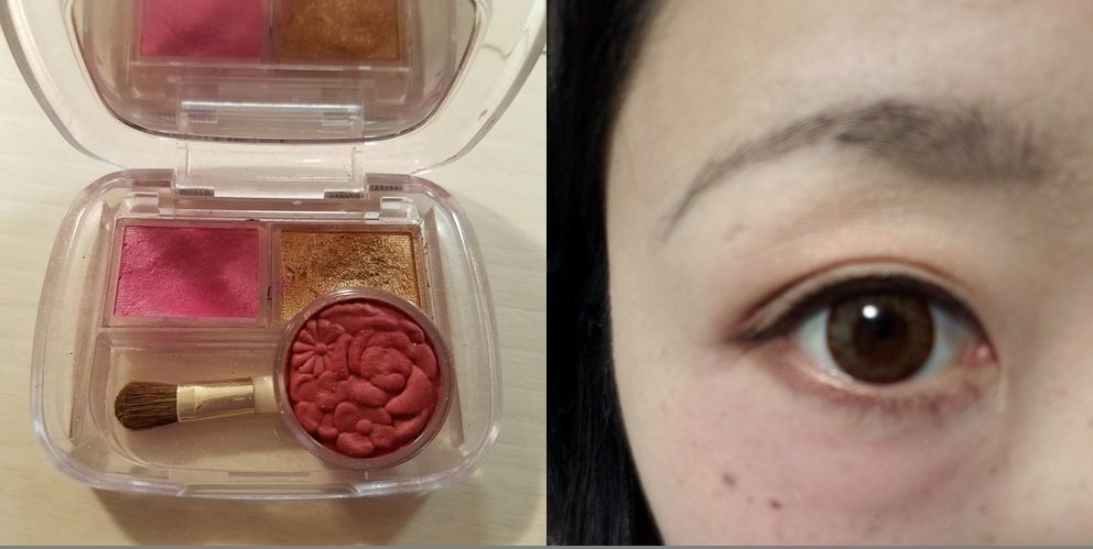 使用アイシャドウ：MAJORICA MAJORCA（単色ピンク・ゴールド）・ANNASUI（リミテッドカラーレッド）