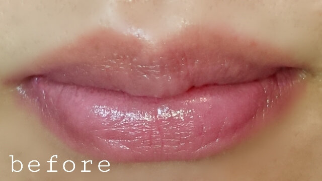 【自撮り】ディオール　Dior　2018　夏コレクション　クールウェーブ　アディクトリップスティック　040　ホワイトスプラッシュ　ビフォー