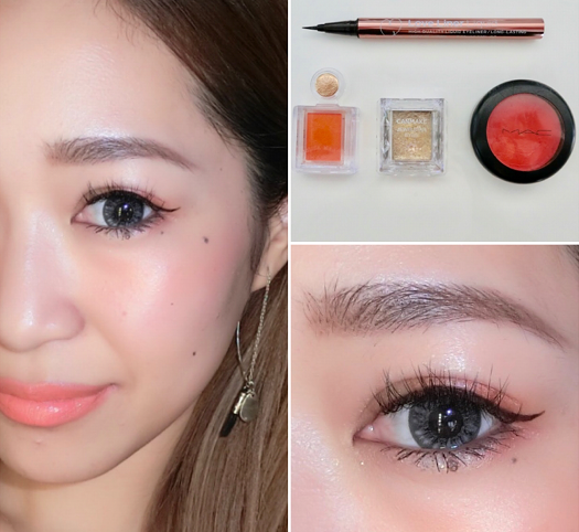 オレンジメイク　ラブライナー　マジョリカマジョルカ　キャンメイク　MAC