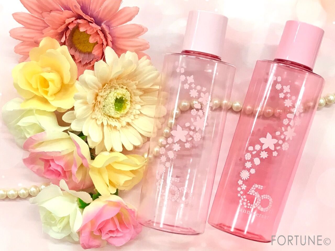 ちふれ　50周年　フラワーデザイン　化粧水