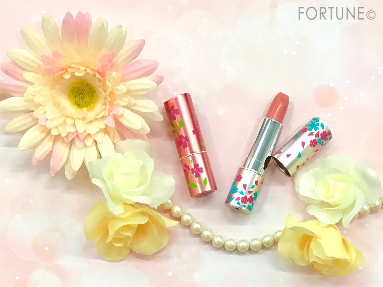 ちふれ　50周年　フラワーデザイン　口紅