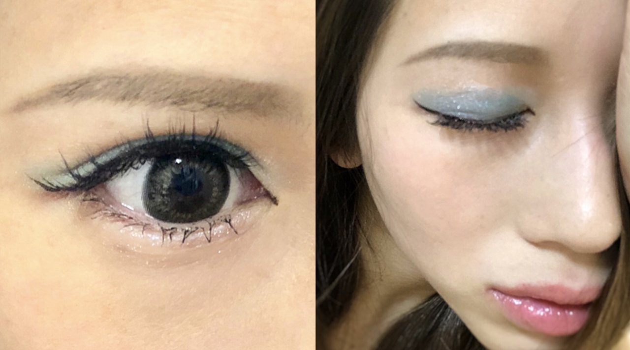 自撮り カラーメイク ブルー