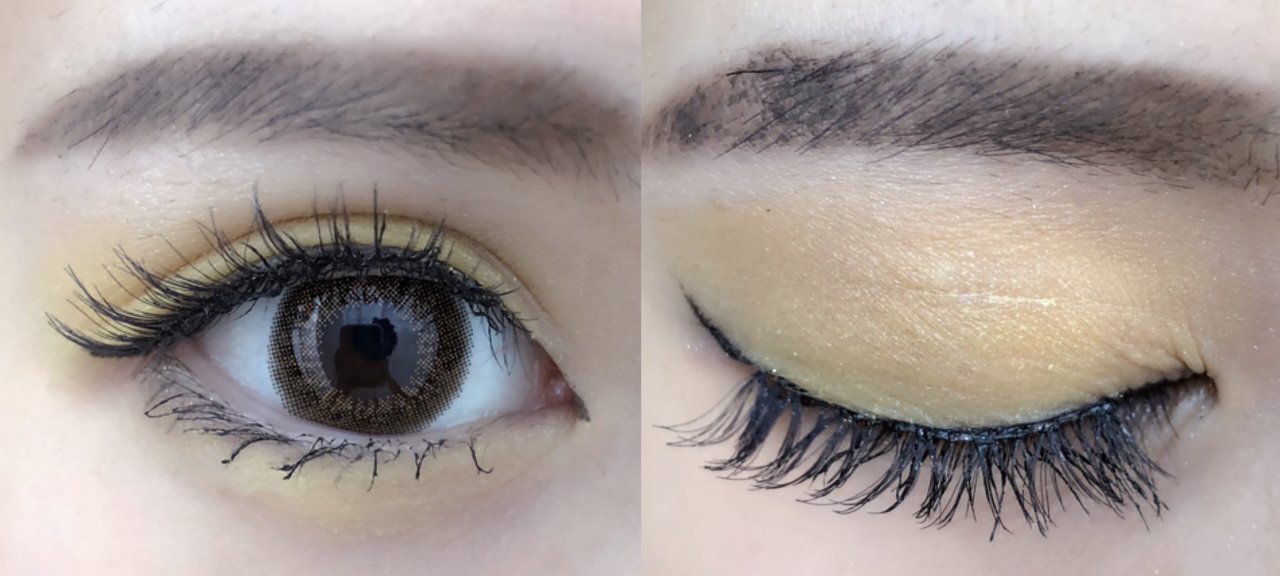 自撮り　カラーシャドウ　イエロー