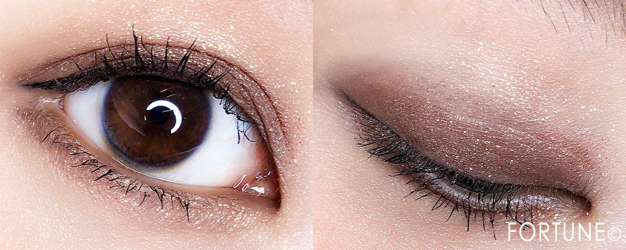 NARS　2018新作　アイシャドー　シングルアイシャドー」と「ハードワイヤードアイシャドー」5337「ビターチョコレート&ゴールドグリッター」×5351「イリデッセントソフトゴールド」