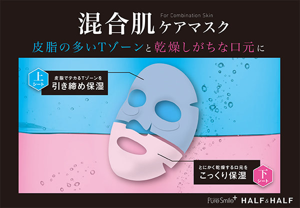 ピュアスマイルプラス　ハーフ&ハーフマスク　混合肌ケアマスク
