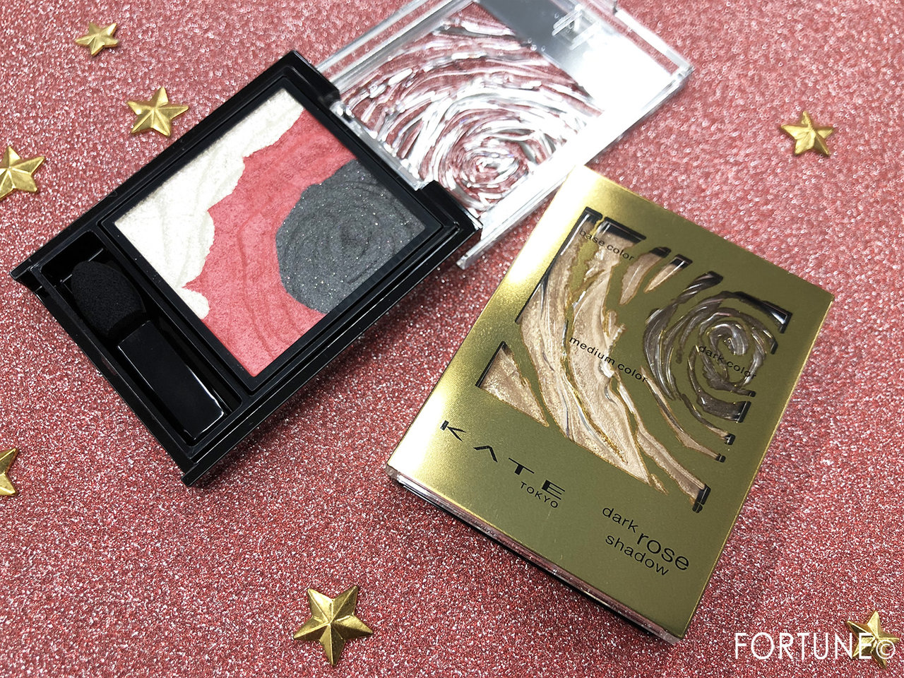 KATE（ケイト）　2018クリスマス　限定「ダークローズアイシャドウ」BR-2　RD-2　メタリックパッケージ