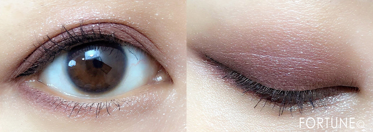 キャンメイクの新作アイシャドウ「パーフェクトスタイリストアイズ」18ビタースウィートメモリー 使用感2