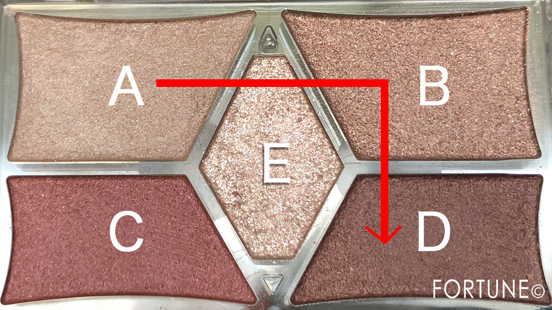 キャンメイクの新作アイシャドウ「パーフェクトスタイリストアイズ」18ビタースウィートメモリー　メイクパターン1