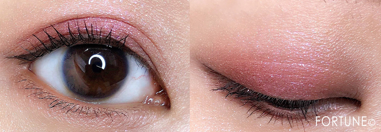 エチュードハウス（2018クリスマスコフレ）「タイニートゥインクルカラーアイズ」ローズゴールド　メイクパターン1