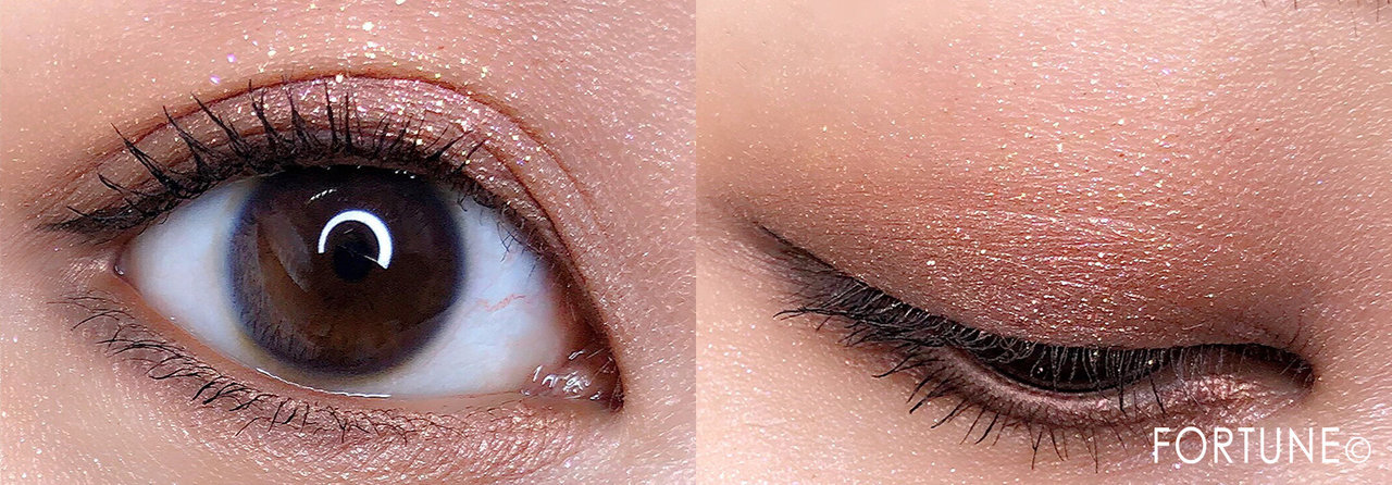 エチュードハウス（2018クリスマスコフレ）「タイニートゥインクルカラーアイズ」ローズゴールド　メイクパターン2