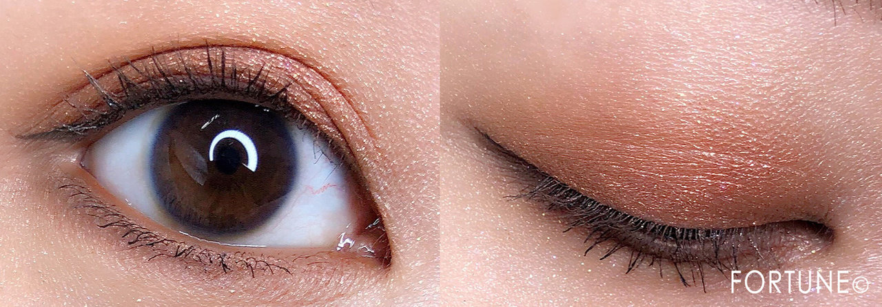 エチュードハウス（2018クリスマスコフレ）「タイニートゥインクルカラーアイズ」ゴールデンブロンス メイクパターン1