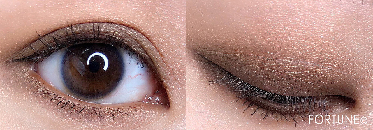 エチュードハウス（2018クリスマスコフレ）「タイニートゥインクルカラーアイズ」ゴールデンブロンス メイクパターン2