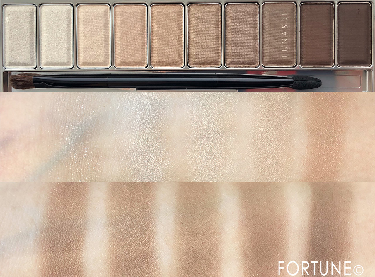 「ルナソル ザ ベージュ アイズ」02 Noble Beige スウォッチ 一覧