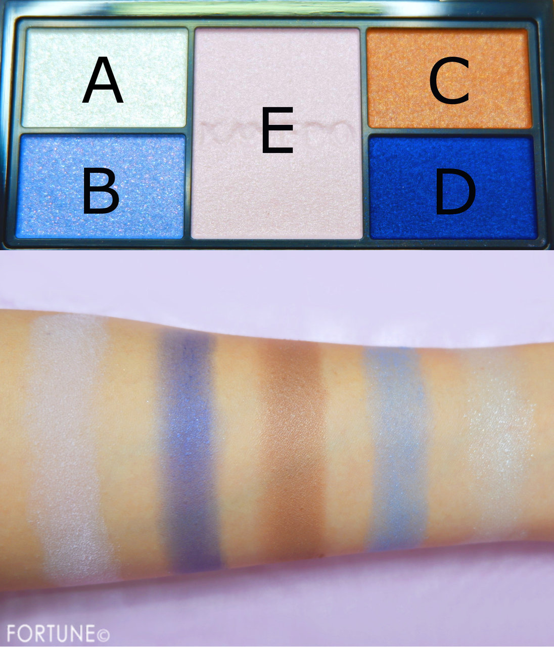 カネボウ「セレクションカラーズアイシャドウ」＃08 Crystal Blue　スウォッチ