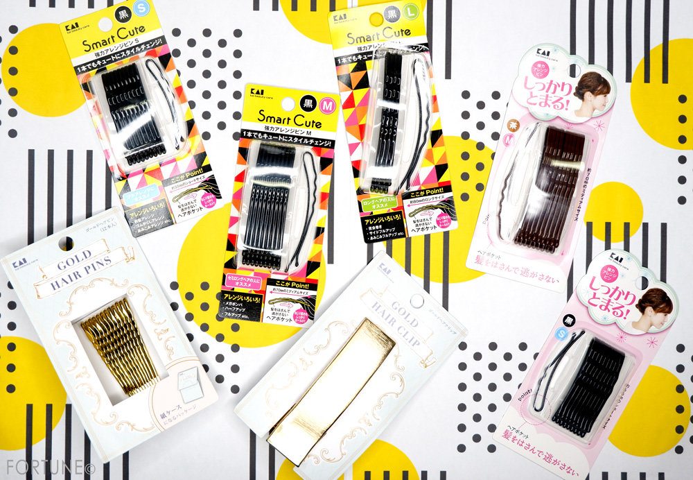 【貝印「Smart Cute 強力アレンジピン」 「ゴールドヘアピン 」 「ゴールドヘアクリップ」】