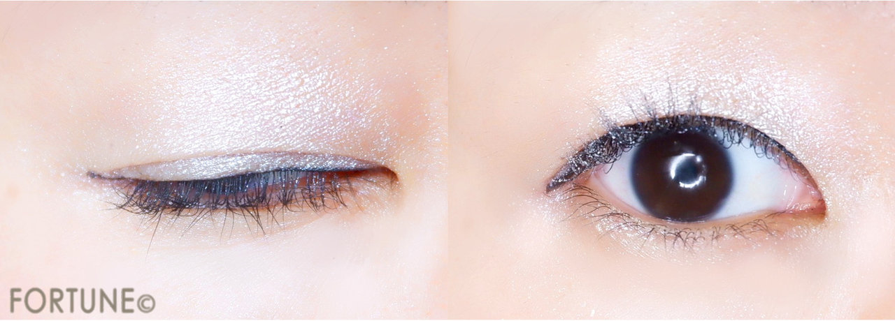 100均コスメ　AT ジュエリーアイシャドウ 04 ホワイト　付け心地