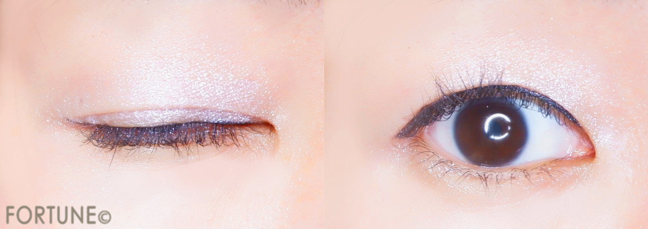 100均コスメ　AT ジュエリーアイシャドウ 05 ライトパープル　付け心地