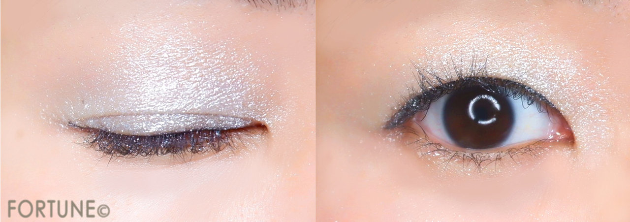 100均コスメ　AT ジュエリーアイシャドウ 06 ライトブルー　付け心地