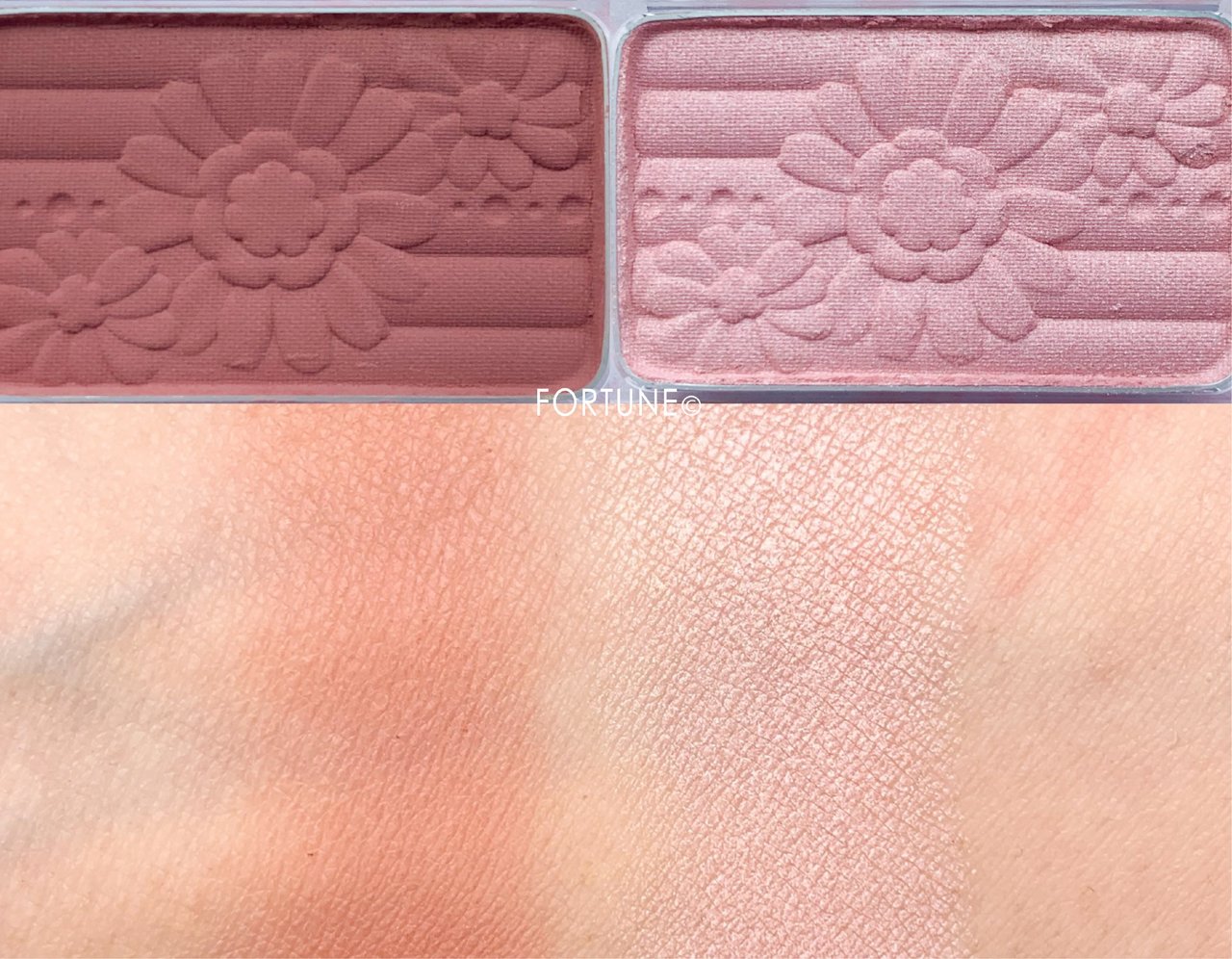 キャンメイク 2019春 パウダーチークス アンティークローズ／シアーピーチ スウォッチ