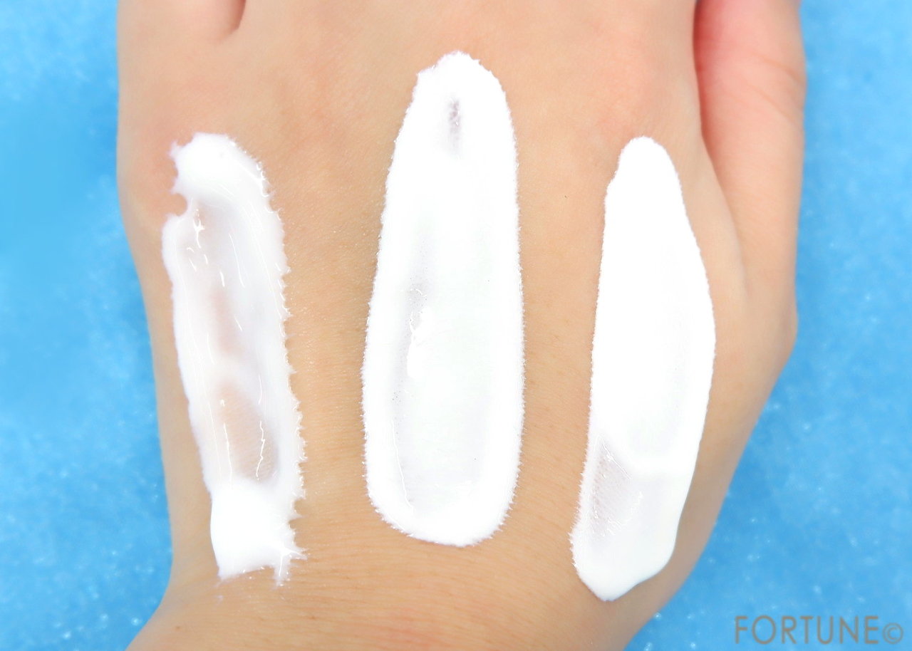 石澤研究所　紫外線予報　ノンケミカルUVジェルF（新処方）・ノンケミカルUVクリームF（新処方）・ノンケミカル薬用美白UVクリーム　付け心地